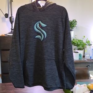 Seattle Kraken fall dark grey fleece hoodie large